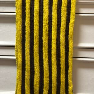 Tory Burch NWT BlackBerry/Bright Autumn Sun Striped Scarf 100% Wool